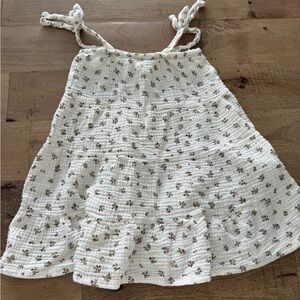 Aby cotton muslim Cream Floral Tiered top size 3